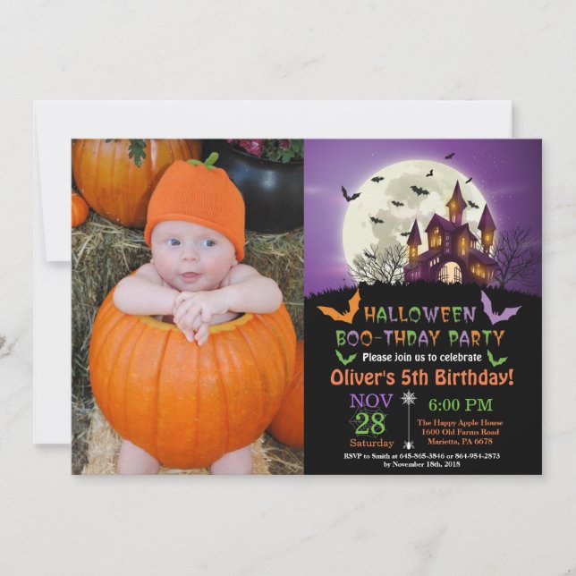 Invitation de fête d'anniversaire de Halloween (Devant)
