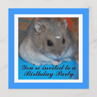 Invitation de fête d'anniversaire de hamster