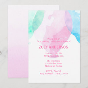 Invitation de fête d'anniversaire de la fille de l