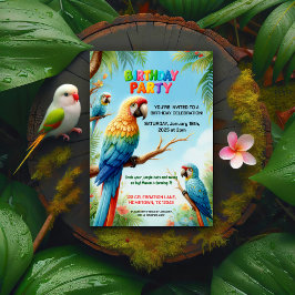 Invitation de fête d'anniversaire de la Jungle tro