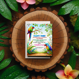 Invitation de fête d'anniversaire de la Jungle tro