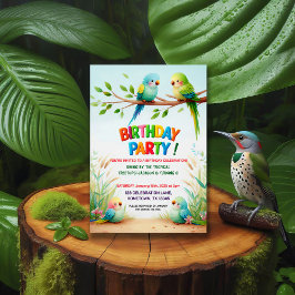 Invitation de fête d'anniversaire de la Jungle tro