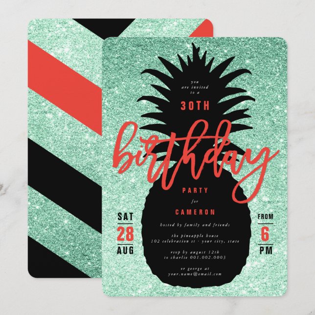 Invitation de fête d'anniversaire de la Parties sc (Devant / Derrière)