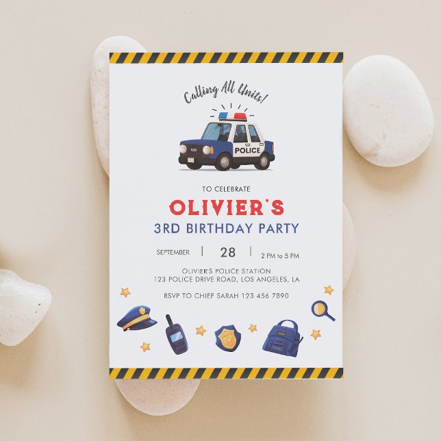 Invitation de fête d'anniversaire de la police 2 (Créateur téléchargé)