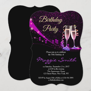 Invitation de fête d'anniversaire de l'élégant Cha