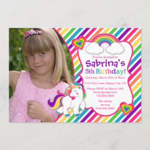 Invitation de fête d'anniversaire de licorne de