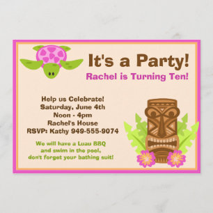 Invitation de fête d'anniversaire de Luau