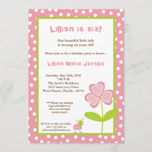 invitation de fête d'anniversaire de Madame Bug du