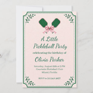 Invitation de fête d'anniversaire de pickleball ré