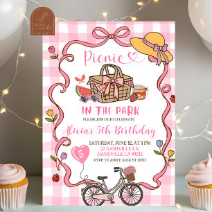 Invitation de fête d'anniversaire de pique-nique f