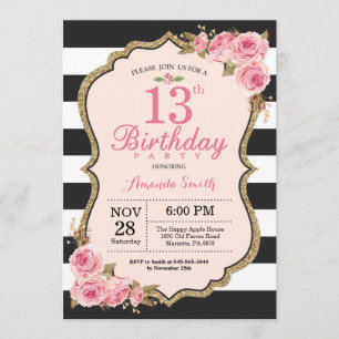 Invitation de fête d'anniversaire de pivoines