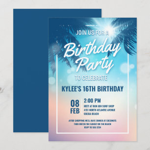 Invitation de fête d'anniversaire de plage