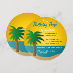 Invitation de fête d'anniversaire de plage de