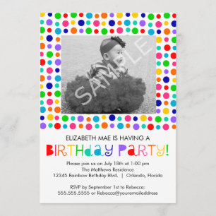 Invitation de fête d'anniversaire de pois