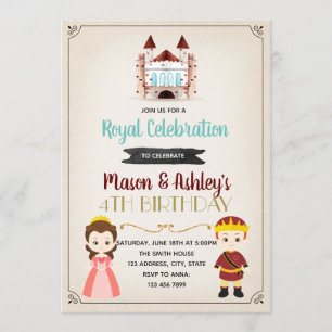 Invitation de fête d'anniversaire de prince et de