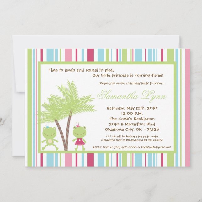 invitation de fête d'anniversaire de prince le (Devant)