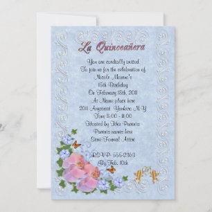 Invitation de fête d'anniversaire de Quineanera de