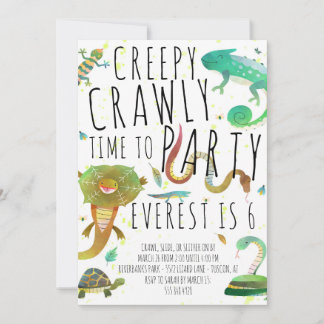 Invitation de fête d'anniversaire de reptile - Liz