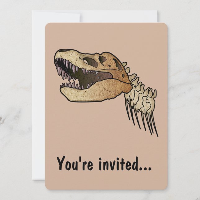 Invitation de fête d'anniversaire de Rex Dinosaur (Devant)