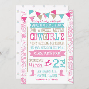 Invitation de fête d'anniversaire de rodéo de