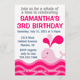 Invitation de fête d'anniversaire de rose de la