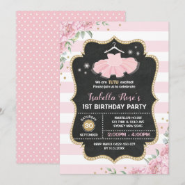 Invitation de fête d'anniversaire de rose et de