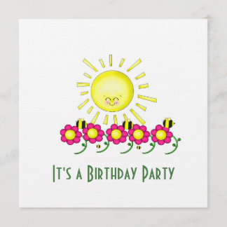 Invitation de fête d'anniversaire de soleil