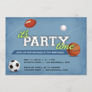 Invitation de fête d'anniversaire de sports