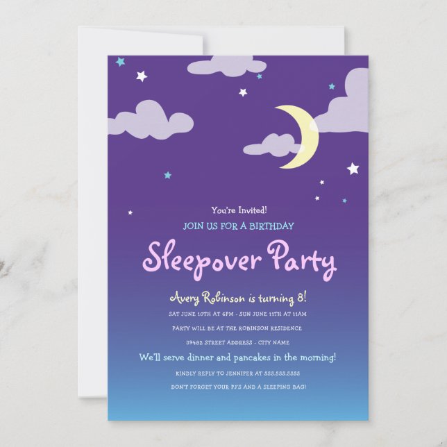 Invitation de fête d'anniversaire de Starlight (Devant)