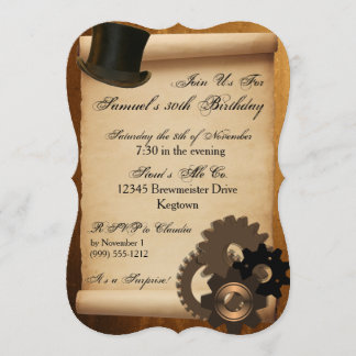 Invitation de fête d'anniversaire de Steampunk