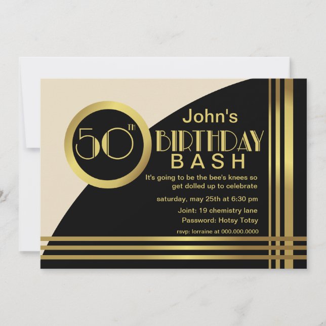 Invitation de fête d'anniversaire de style des (Devant)