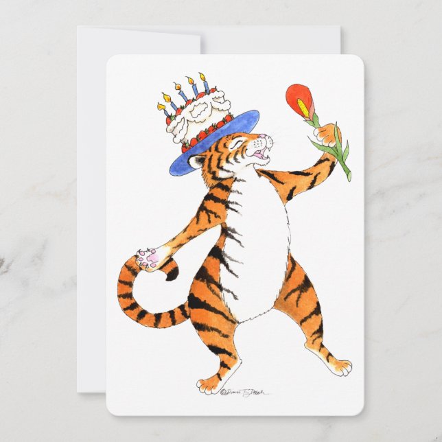 Invitation de fête d'anniversaire de tigre de (Devant)