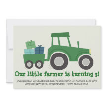 Invitation de fête d'anniversaire de tracteur