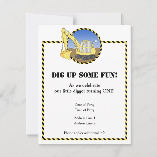 Invitation de fête d'anniversaire de zone de (Devant)