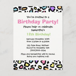 Invitation de fête d'anniversaire d'empreinte de