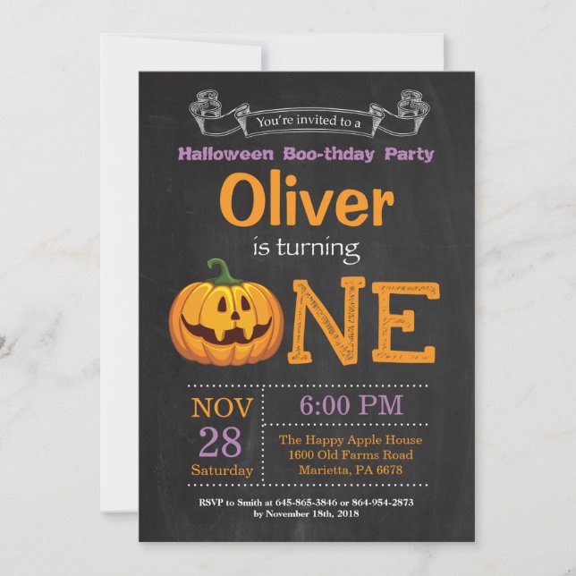 Invitation de fête d'anniversaire d'Halloween (Devant)