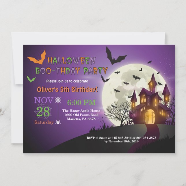 Invitation de fête d'anniversaire d'Halloween (Devant)
