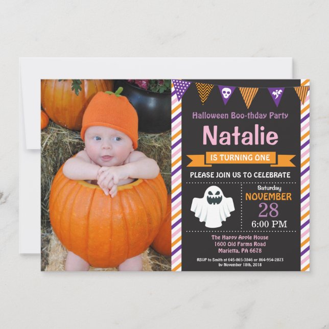Invitation de fête d'anniversaire d'Halloween (Devant)
