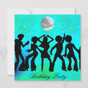 Invitation de fête d'anniversaire disco danse sarc
