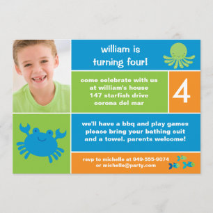 Invitation de fête d'anniversaire d'océan