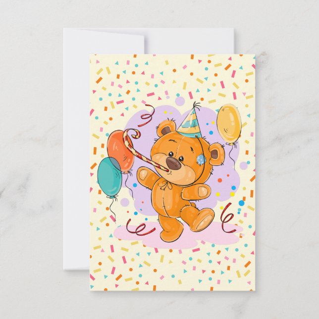 Invitation de fête d'anniversaire d'ours de (Dos)