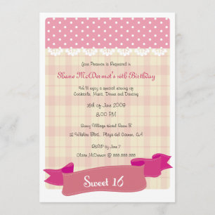 Invitation de fête d'anniversaire du bonbon 16