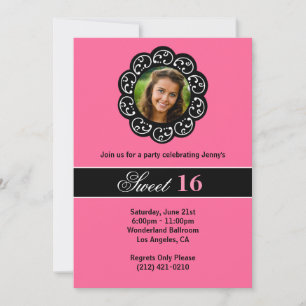 Invitation de fête d'anniversaire du bonbon 16