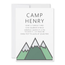Invitation de fête d'anniversaire du camp