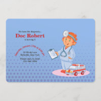 Invitation de fête d'anniversaire du médecin