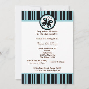 invitation de fête d'anniversaire du papillon noir