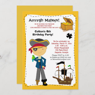 Invitation de fête d'anniversaire du Pirate