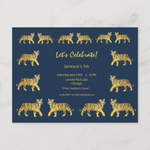 Invitation de fête d'anniversaire du tigre