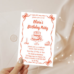 Invitation de fête d'anniversaire élégante avec gâ