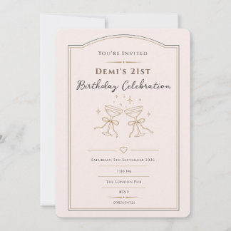 Invitation de fête d'anniversaire élégante personn